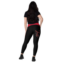 Load image into Gallery viewer, Crossover leggings with pockets - Black/red/white (Zeauti red Fancy)