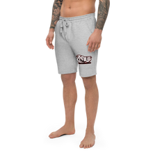 Load image into Gallery viewer, Men's fleece shorts White letters red outline (Zeauti ent)