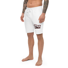 Load image into Gallery viewer, Men's fleece shorts White letters red outline (Zeauti ent)