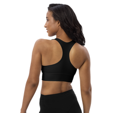 Load image into Gallery viewer, Longline sports bra Black (Zeauti fancy White)
