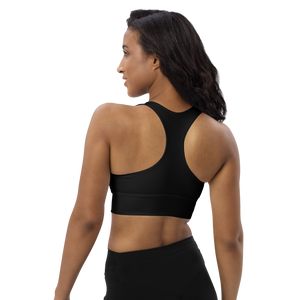 Longline sports bra Black (Zeauti fancy White)